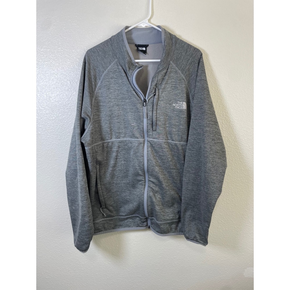 The North Face Mens XL Canyonlands Glacier Full Zip Jacket Gray Heathered Fleece